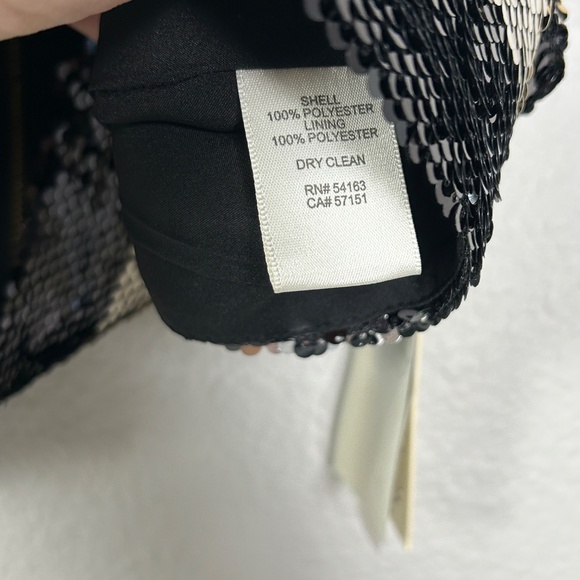 Eliza J size 14 sleeveless sequin crop top black white stripe party festive NEW - Picture 10 of 10